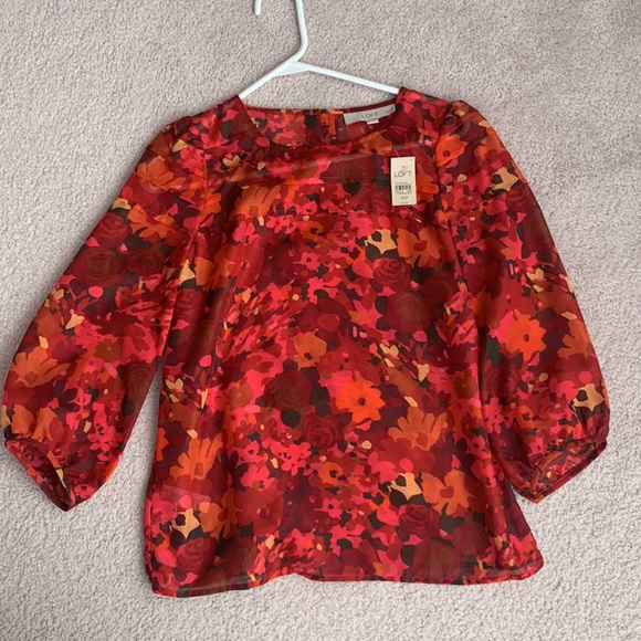 NWT Ann Taylor Loft floral blouse - Picture 3 of 8